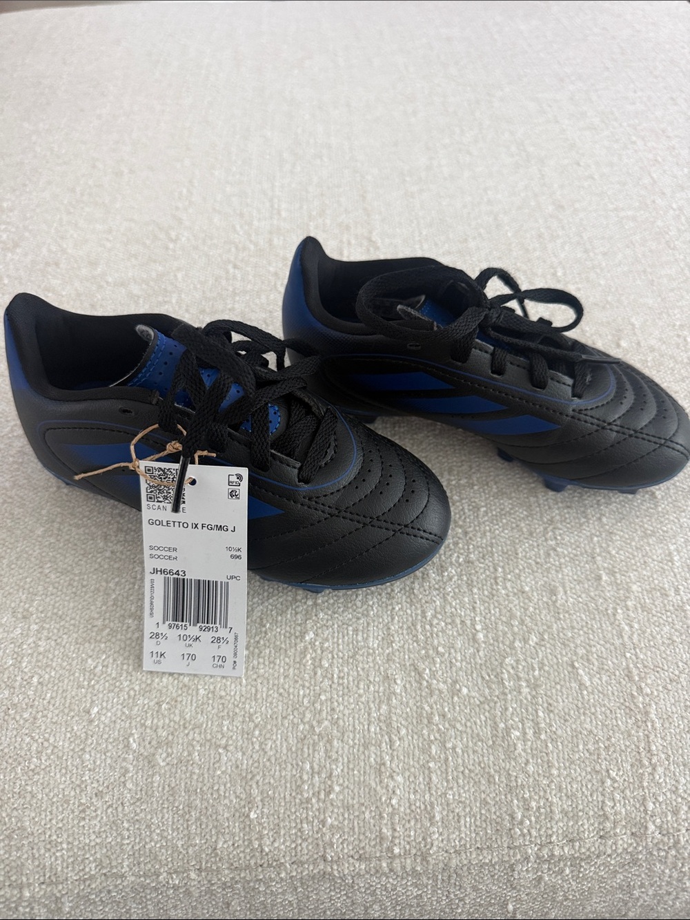 adidas Kids Soccer Sneakers - Black and Blue